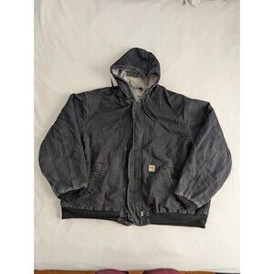 Carhartt FR Jacket Mens Size 3XL Black 101621 Hooded Workwear Quilt Lined